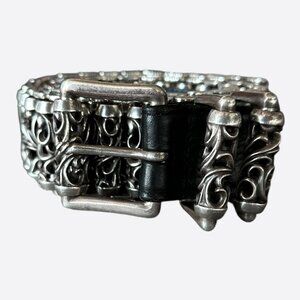 Chrome Hearts Black & Silver Full Celtic Roller Belt